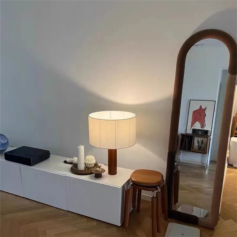 lampe à poser en bois massif style wabi sabi minimaliste décoratif
