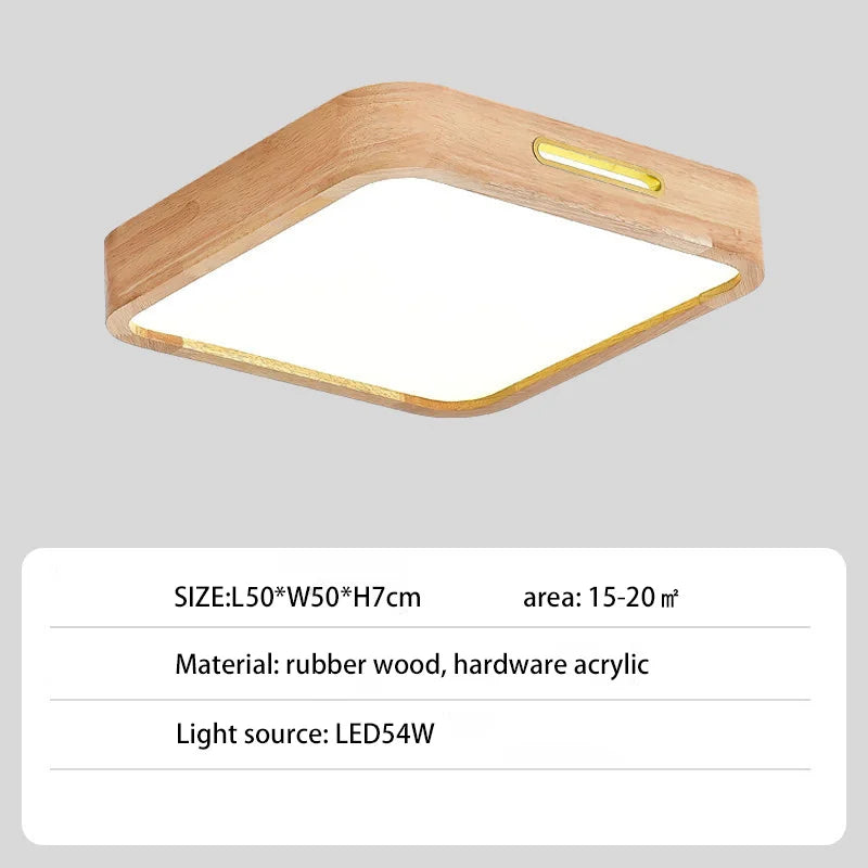 Plafonnier led moderne simple rond carré décoratif idéal Oscar Perspective en Bois - Une Touche Naturelle dans le Décor