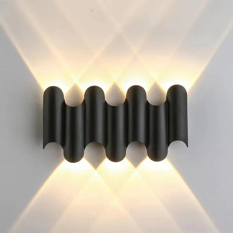 Applique murale — LED lumière extérieure étanche IP65 porche jardin applique et intérieur chambre chevet décoration éclairage lampe en aluminium doré