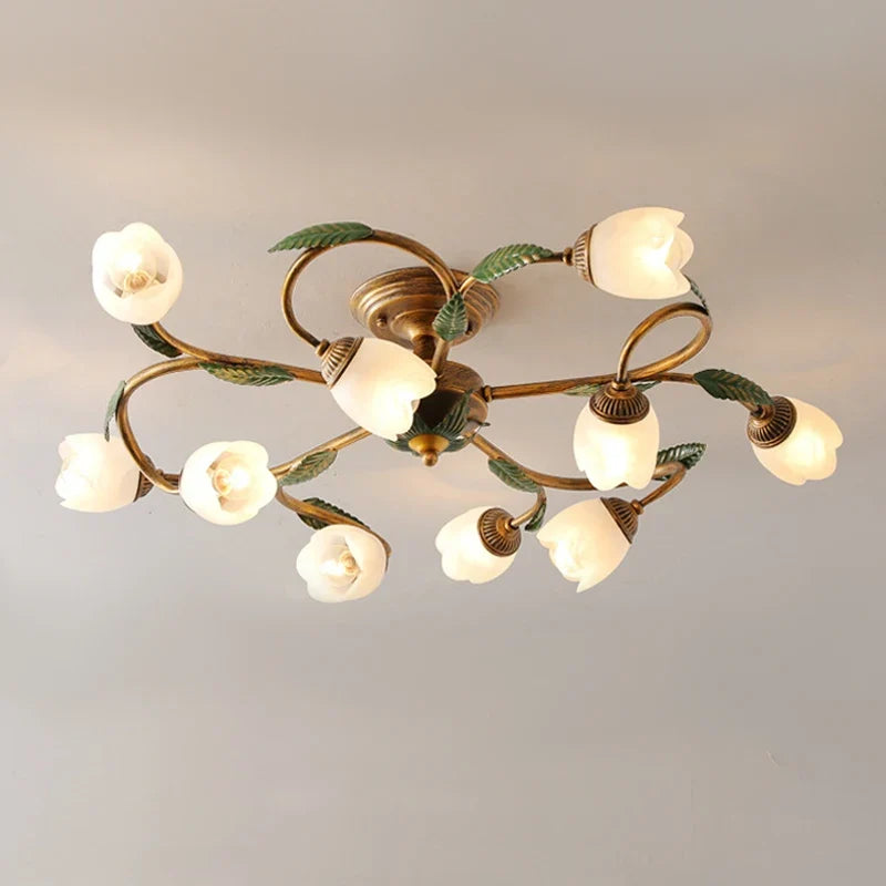 Plafonnier — LED blanc fleur campagne française déco intérieur Villa salon couloir style américain