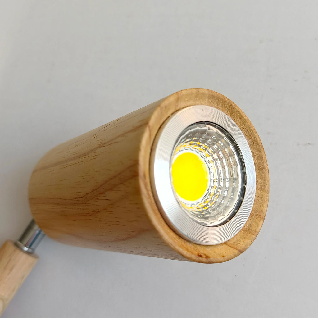 Plafonnier — LED moderne en bois avec projecteur sur rail