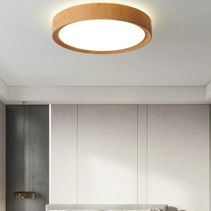 Plafonnier led rond en bois éclairage d'intérieur luminaire décoratif Paul Souffle - Esprit Naturel & Décor Chaleureux
