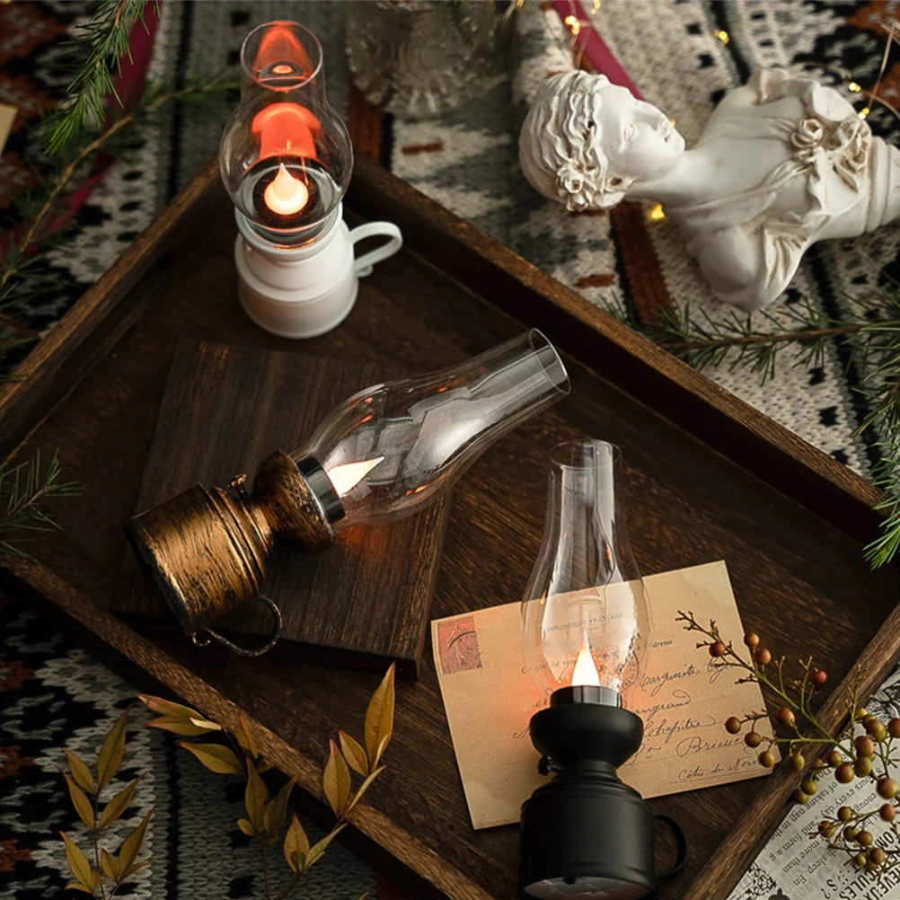 lampe à pétrole électronique lanternes vintage décoration de Noël