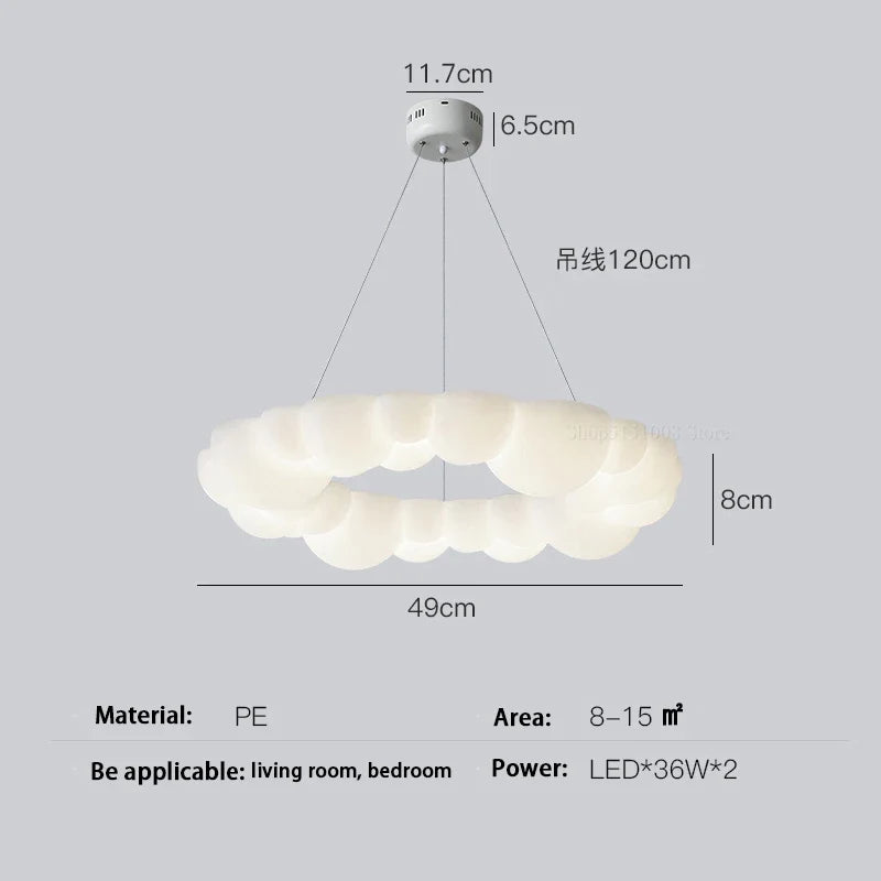 Lustre — Nuage moderne LED design anneau nordique éclairage lustre