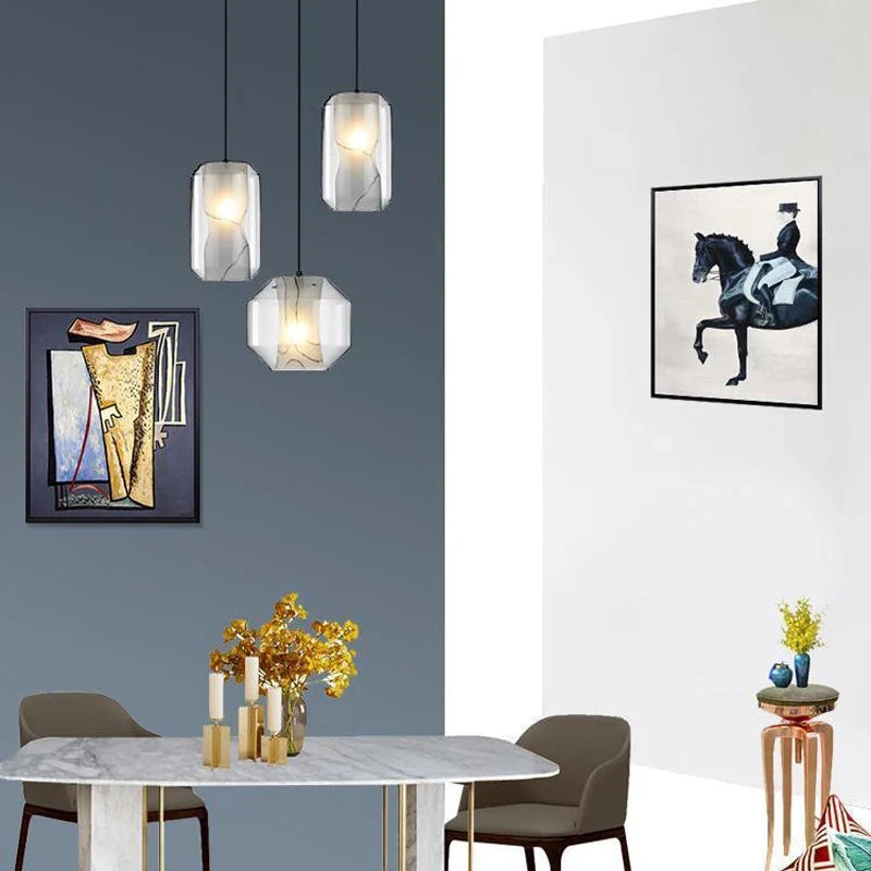 Plafonnier led en verre design nordique simple luminaire décoratif intérieur Lazare Voile - Reflets Subtils & Décor Raffiné