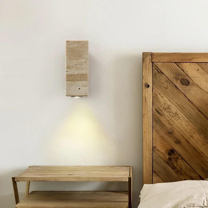 Applique murale en marbre wabi sabi à led pour décoration intérieure Noélie Clairière - Caractère Minéral & Élégance Naturelle