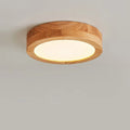Plafonnier — LED rond simple en bois nordique lampen