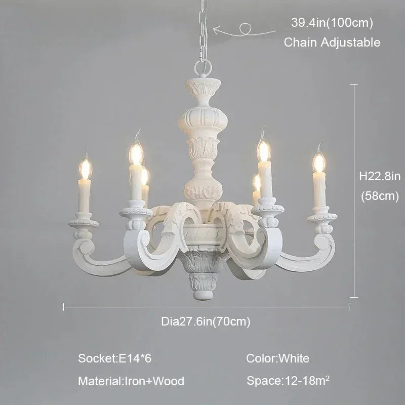 Lustre — Romain en bois sculpté rétro pour décoration élégante