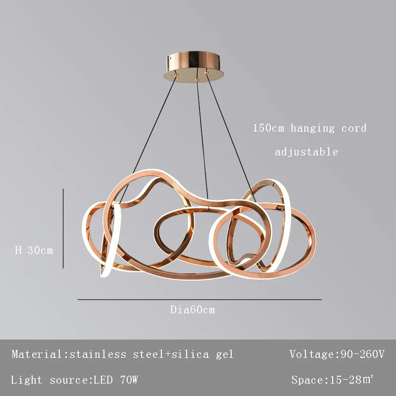 Lustre — Moderne 	 avec lampes LED suspendues en silicone