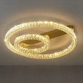 Plafonnier — Anneau de luxe plafonnier moderne chambre salon plafonnier en cristal doré brillant Dimmable LED plafonniers suspendus