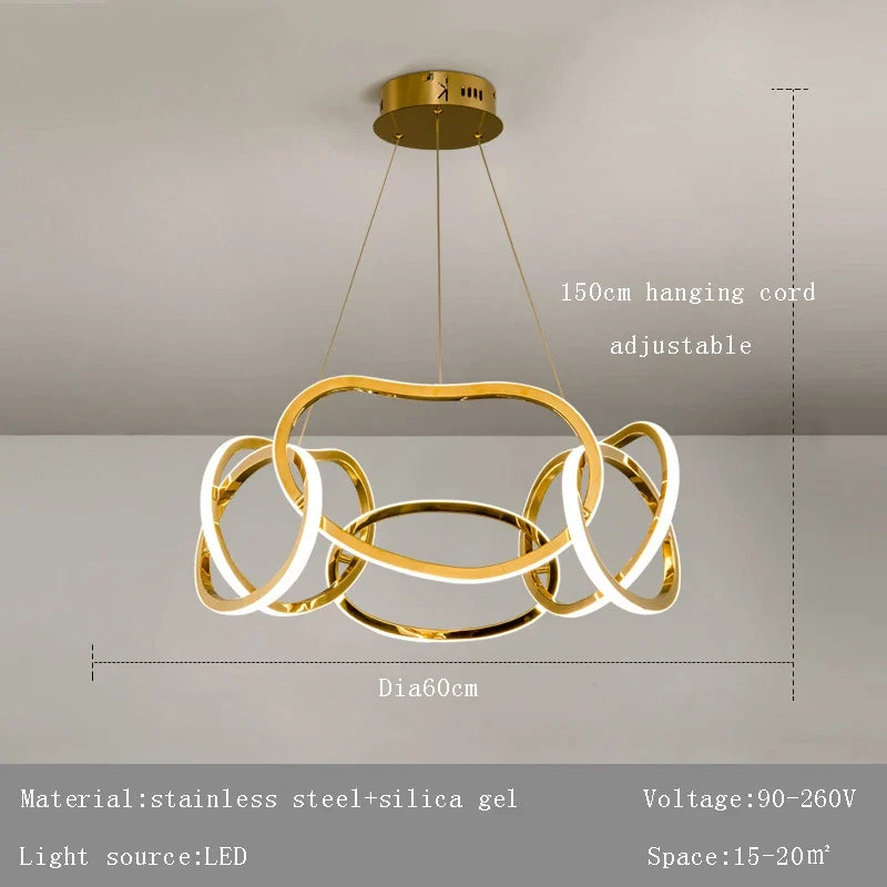 Lustre — Moderne 	 avec lampes LED suspendues en silicone
