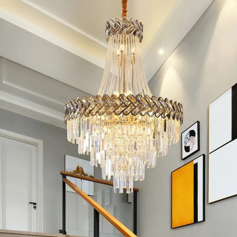 Lustre — LED en cristal design moderne pour villa duplex