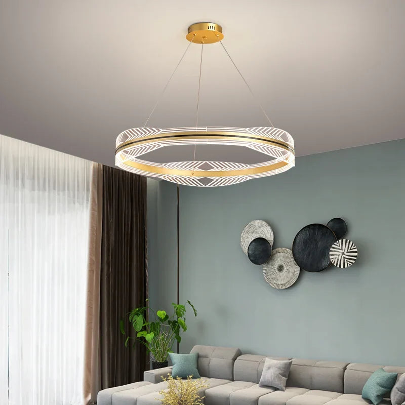 Lustre — Moderne suspendu en or design nordique éclairage intérieur