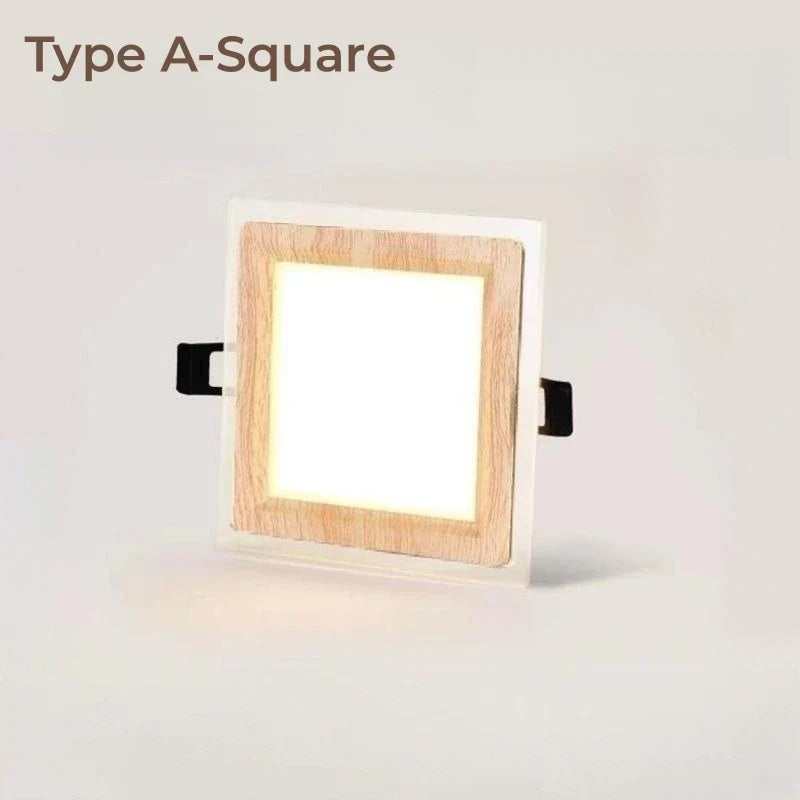 Plafonnier — LED encastré Ultra-mince en Grain de bois