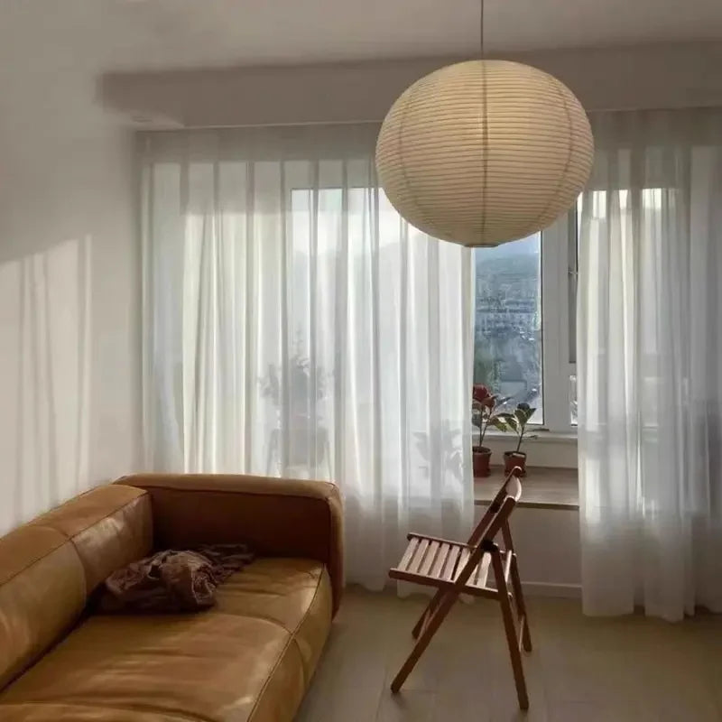 Abat-jour rond à suspendre en papier, style moderne et vintage – Orbéane
