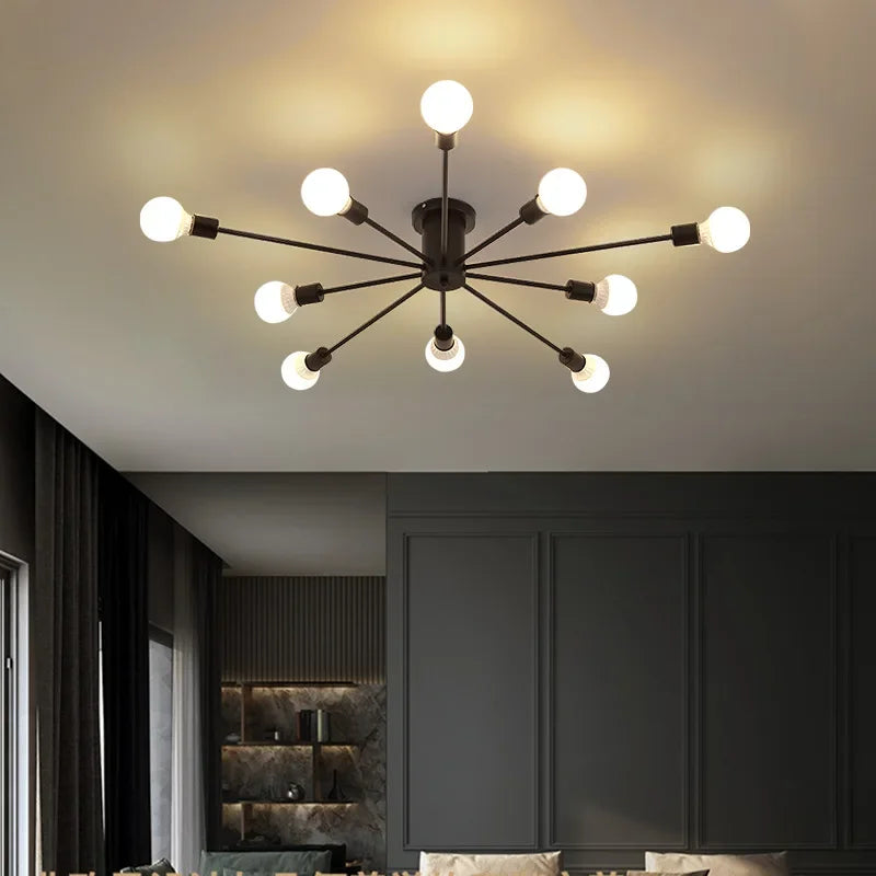 Plafonnier Moderne Créatif LED Lustre Spoutnik Lumière Semi-intégré Nordique Décor À La Maison Luminaires pour Chambre Salon Élias Mirage - Simplicité du Design & Décor Raffiné