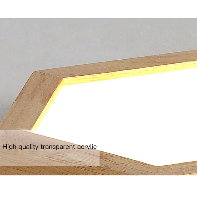 Plafonnier — En bois design moderne hexagonal avec éclairage LED