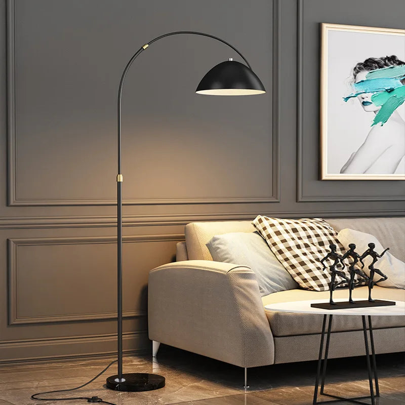 Lampadaire arc en métal chromé moderne minimaliste – Lioris Orée