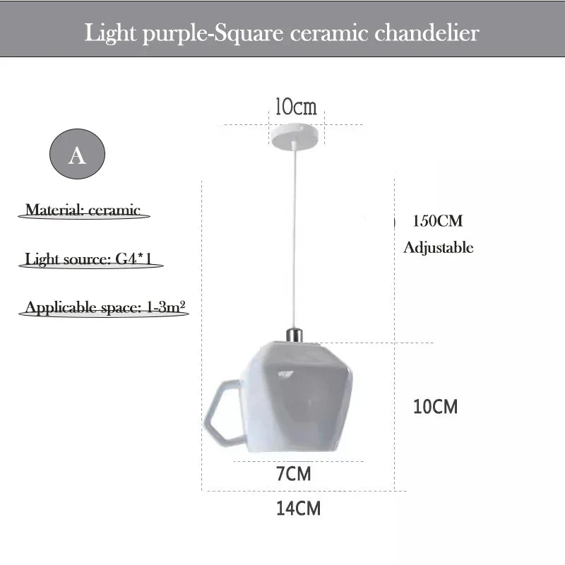 lampe de tasse en céramique style nordique minimaliste moderne
