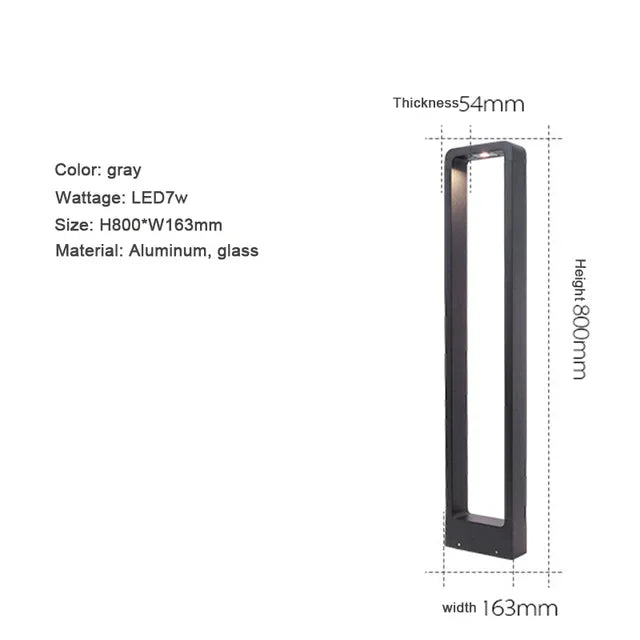Borne lumineuse extérieure LED 7 W noire en aluminium pour jardin – Noriale