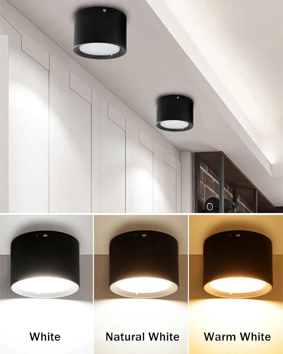 Plafonnier Mini LED Dimmable Grain de bois Surface monté Downlight maison chambre décor Spot pour salon 220V 110V Dorian Dessin - Une Touche Élégante dans le Décor