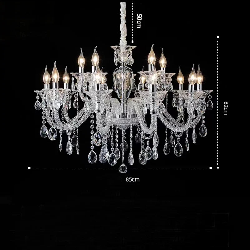 Lustre — Moderne en verre cristal pour espace de luxe