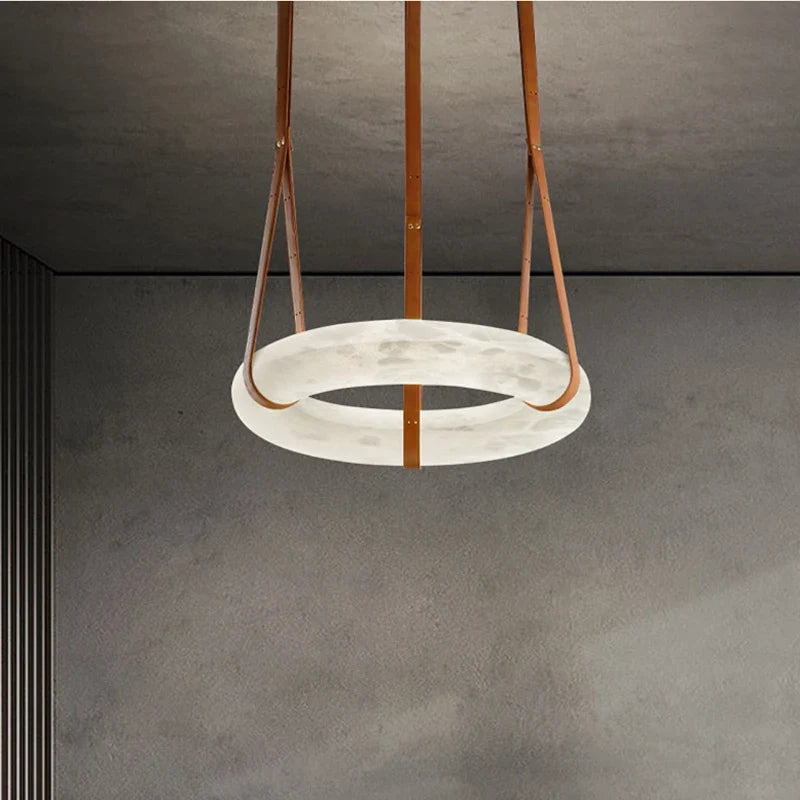 Lustre — Circulaire en marbre LED de luxe suspendu