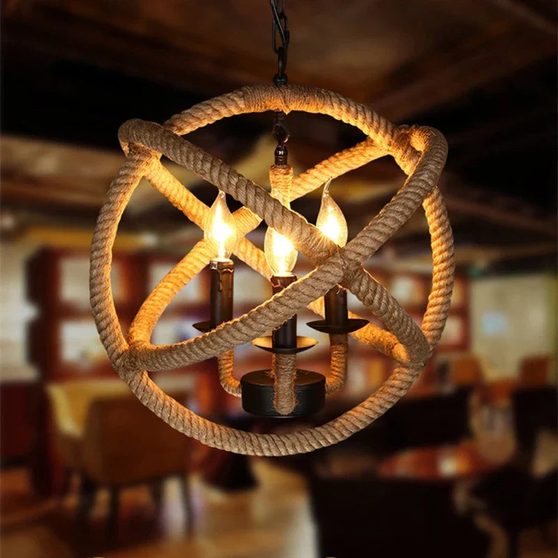 Suspension Industrielle Sacha Rivage en Corde