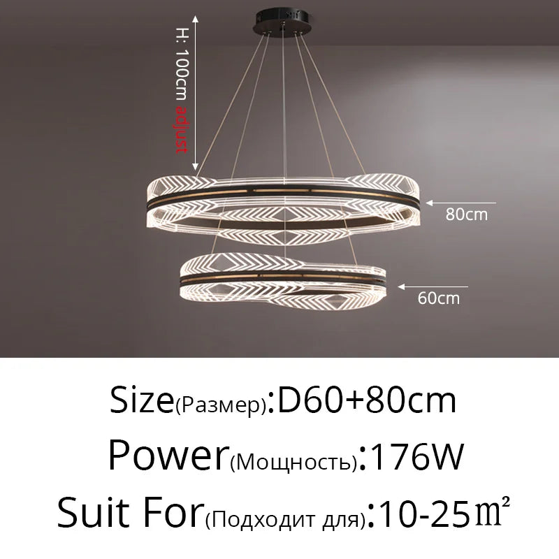 Lustre — Moderne suspendu en or design nordique éclairage intérieur
