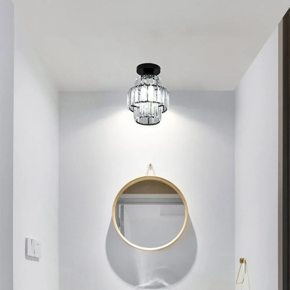Plafonnier en cristal k9 moderne pour décoration intérieure élégante Agathe Contrepoint - Reflets Délicats & Élégance Visuelle