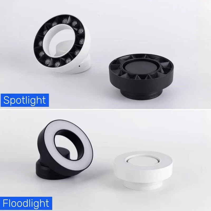 Plafonnier spot anneau led anti-éblouissement monté sur surface pliable Nora Tempo en Anneau - Une Silhouette Tout en Rondeur