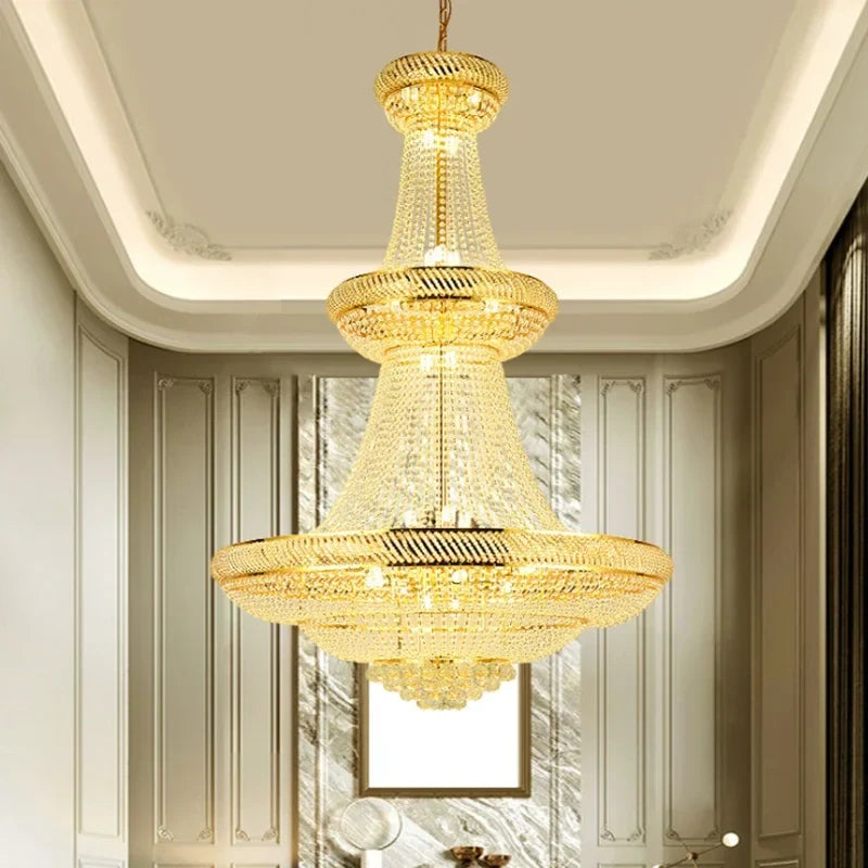 Lustre — Moderne en cristal LED pour hall d'entrée luxueux