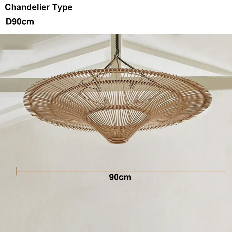 Lustre — Nordique en rotin parapluie moderne