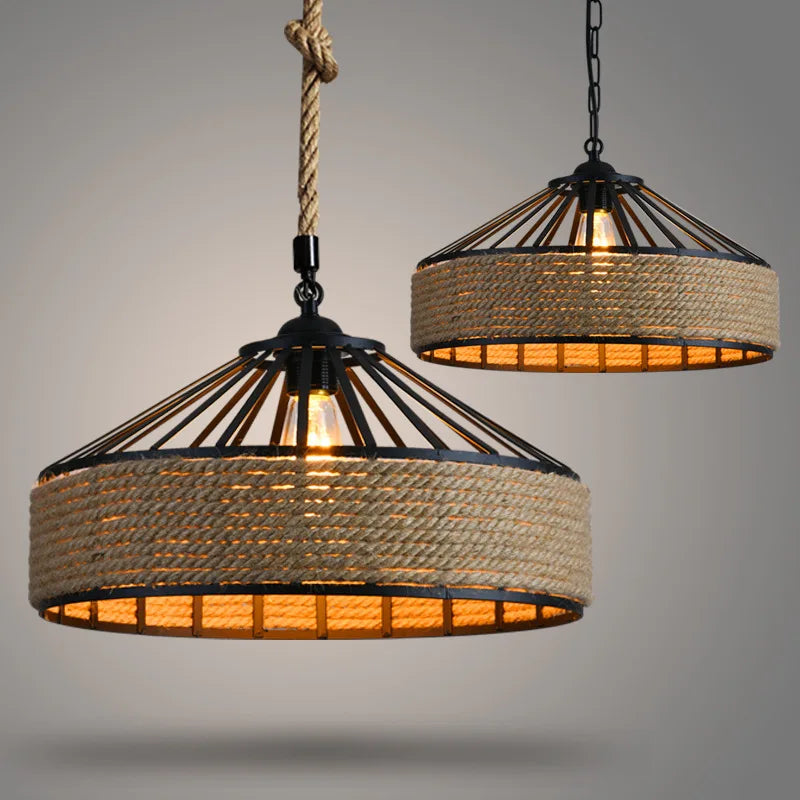 Suspension Vintage Lison Sillage en Corde de Sisal