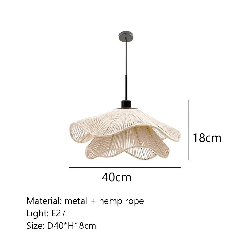 Suspension Vintage Flavie Brume en Corde — Beige D 40cm / Lumière trichromatique ; Beige D 40cm / Lumière neutre 4500K ; Beige D 40cm / Lumière blanche 6000K ; Beige D 40cm / Lumière chaude 3000K