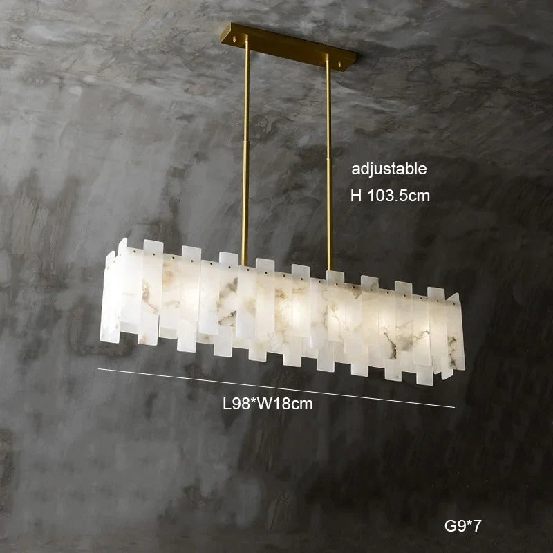Suspension — Suspension élégant en marbre naturel LED postmoderne pour villa