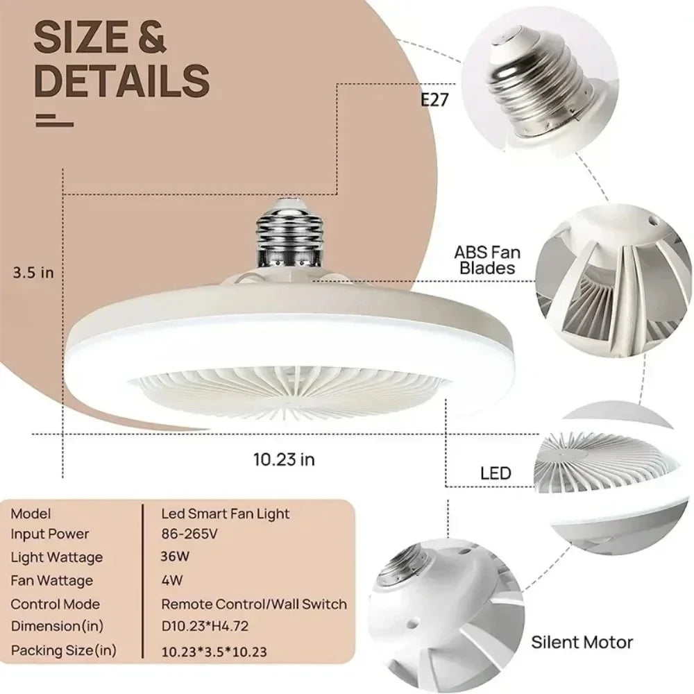 Plafonnier led intelligent avec ventilateur et télécommande Coralie Chant - Une Note Singulière dans le Décor