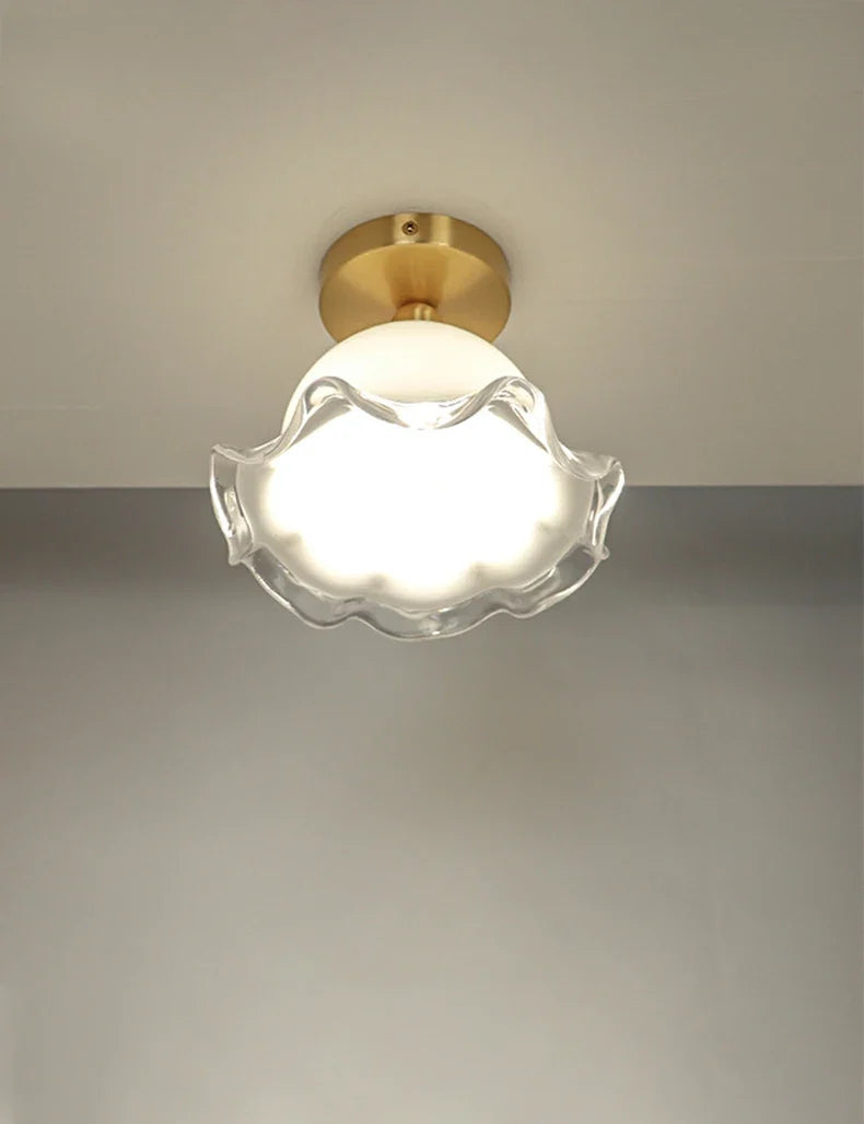 Plafonnier — Moderne en verre antique et laiton unique et minimaliste