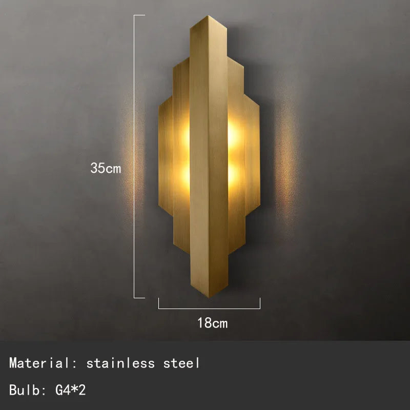 Applique murale — Moderne en acier inoxydable doré pour intérieur