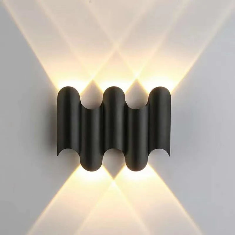 Applique murale — LED lumière extérieure étanche IP65 porche jardin applique et intérieur chambre chevet décoration éclairage lampe en aluminium doré