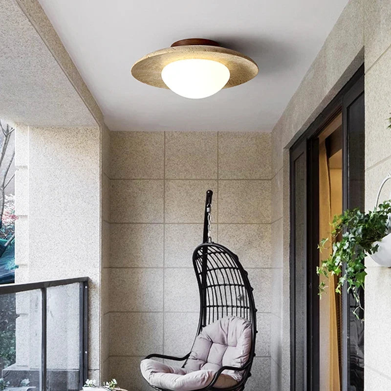 Plafonnier — Japon wabi sabi pierre naturelle style