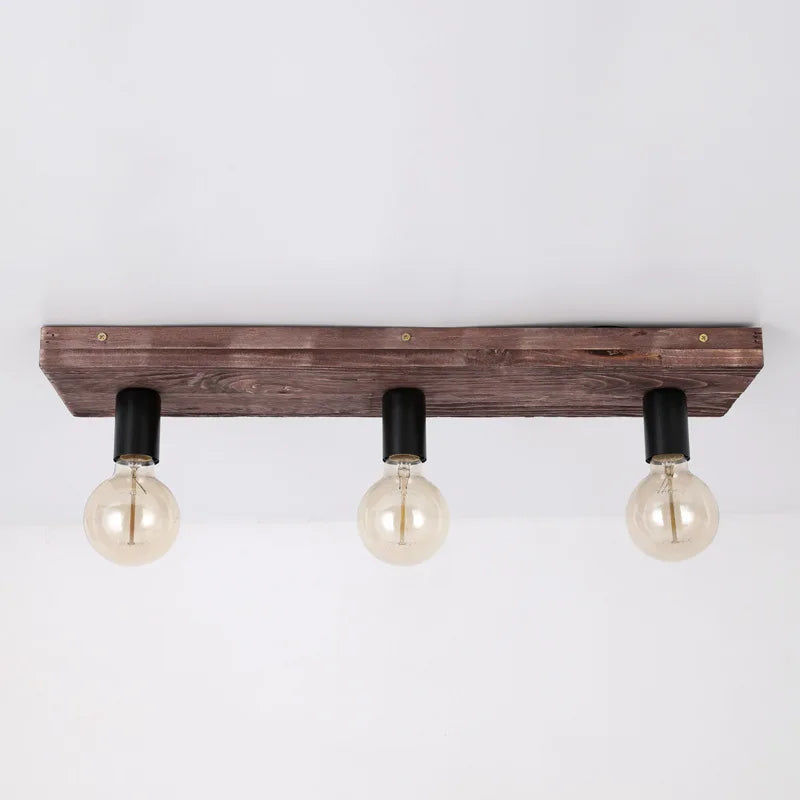 Plafonnier — Vintage créatif lustre en bois lampe en bois massif plafonnier Restaurant salon couloir café plafonnier