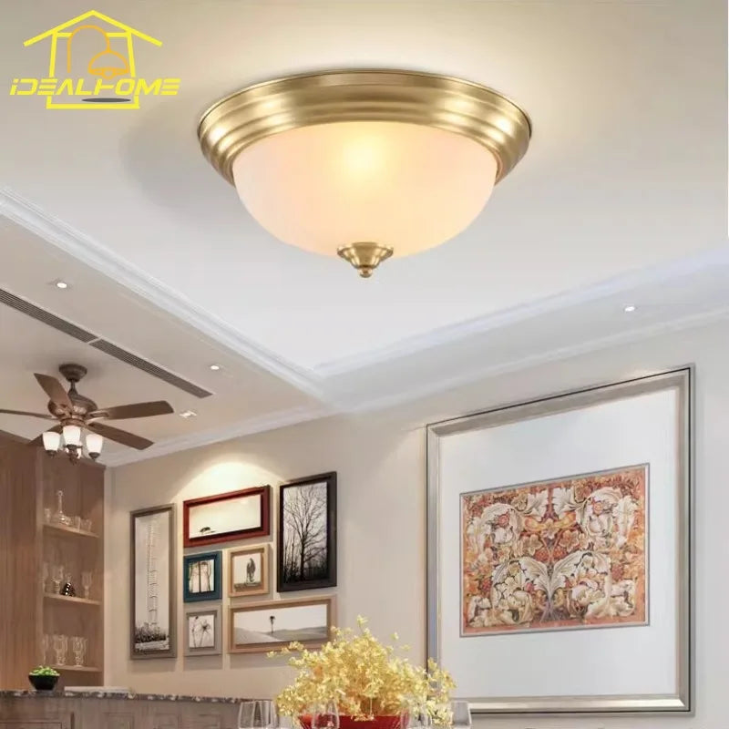 Plafonnier — De luxe américain en cuivre doré moderne à LED