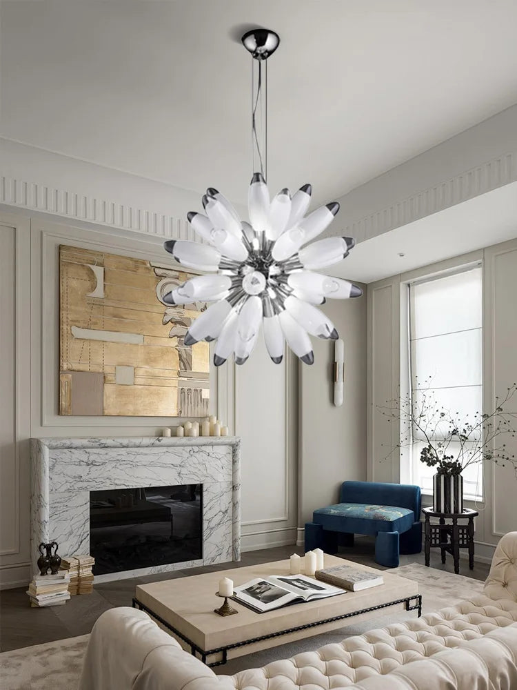 Abat-jour — À LED design avec abat-jour en verre élégante finition brillante