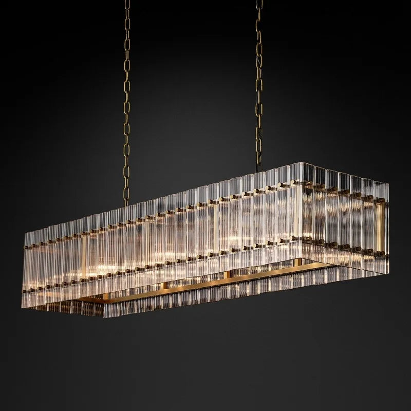 Lustre — Rectangulaire en cristal pour éclairage de luxe