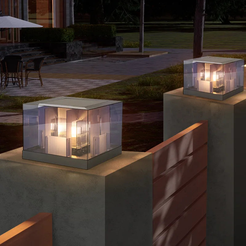 Luminaire — Pilier lumière solaire extérieure étanche pour jardin villa
