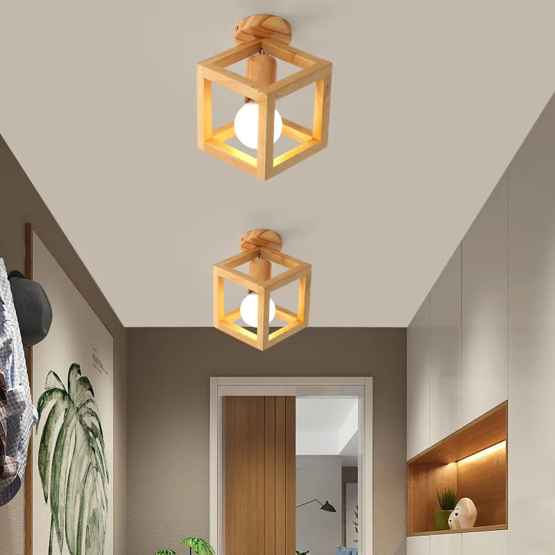 Plafonnier — En bois nordique pour couloir entrée balcon couloir vestiaire Illuminaire 3 température de couleur en bois LED allée lumière