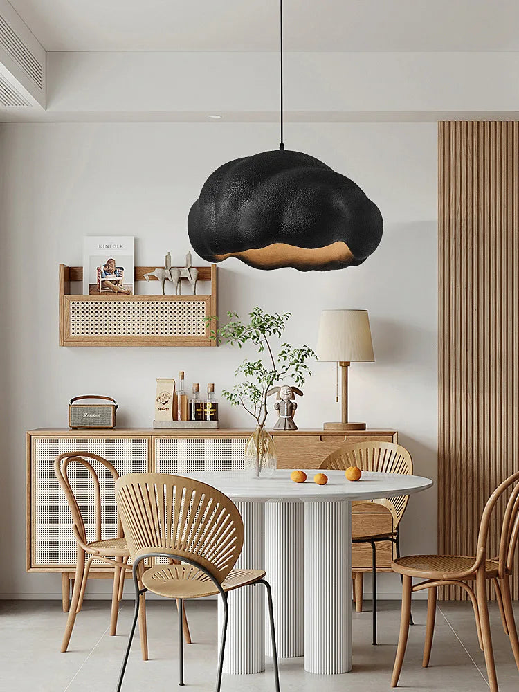 Suspension — Nordique minimaliste créatif nuage Wabi Sabi crème Style LED lustre Restaurant Bar décor à la maison lampe salle à manger lumières