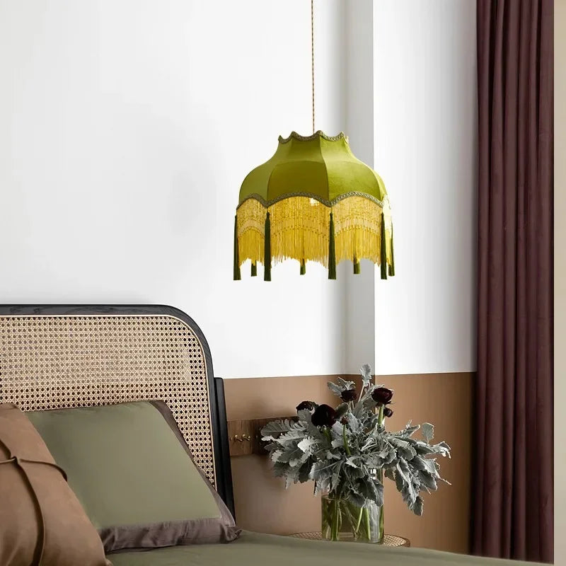 Plafonnier led suspendu rétro avec pampilles pour intérieur élégant Lionel Voile - Esprit Rétro & Atmosphère Accueillante