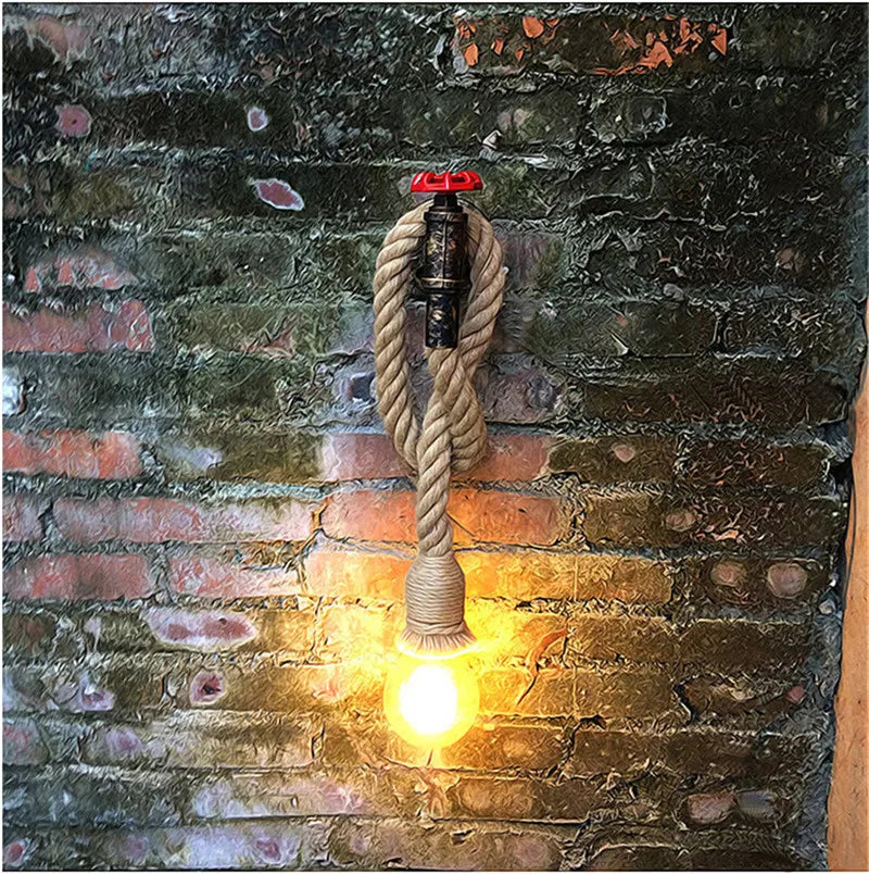 Applique murale Industrielle Pauline Rivage en Corde de Chanvre et Métal — Titre par défaut